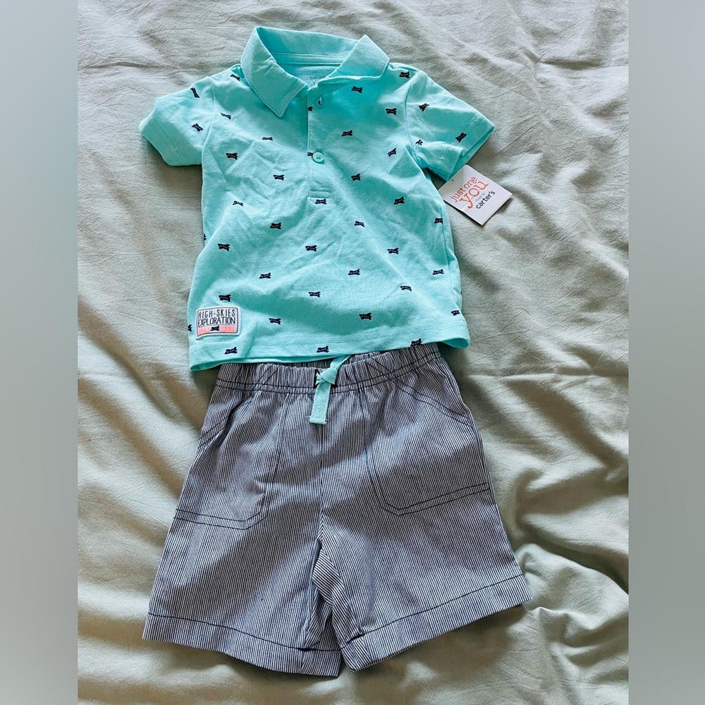 Carter’s Airplane 2-Piece Set Shirt and Shorts